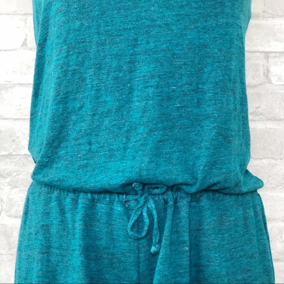 CHASER Teal Halter Drape Back Mini Romper Size Medium - Picture 5 of 16